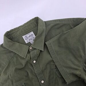 Lucky Brand Mens Size 2XL Green Short Sleeve Pearl Snap Front Western Shirt